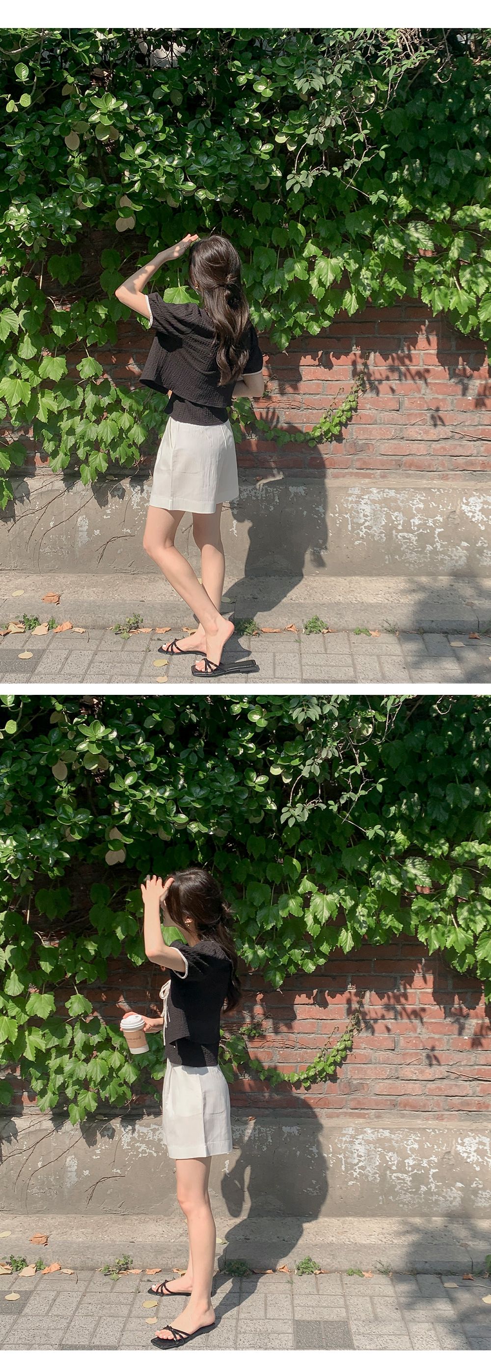 [단독][💐봄하객룩/봄가디건세트] MADE 모어엣(No.4) 리본 주름지 나시 세트 퍼프 크롭 블라우스 가디건 상세 이미지 34